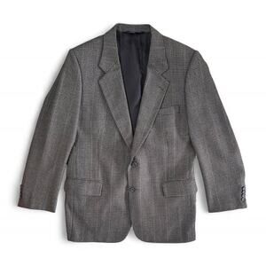 Jos A Bank 100% Wool Men’s Black Tan Houndstooth Blazer Jacket Sport Coat 46R